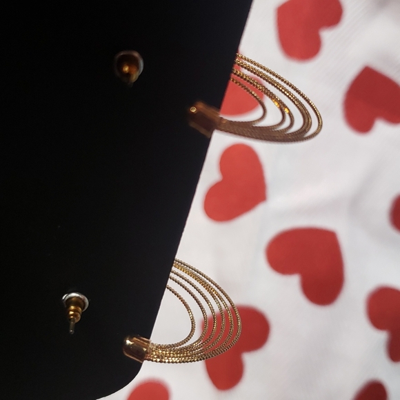 Gold Moon 🌙  Half Hoop Earrings *K8 - Picture 4 of 4